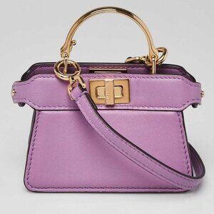 Fendi Purple Smooth Leather Nano Peekaboo Maxi Handle Bag - 7AS106